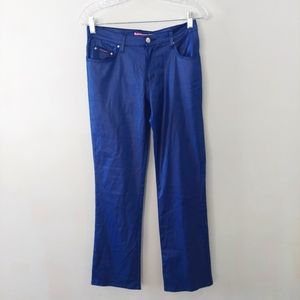 Bubble Gum American Flavour pants size 5/6 Navy straight leg metallic sheen
